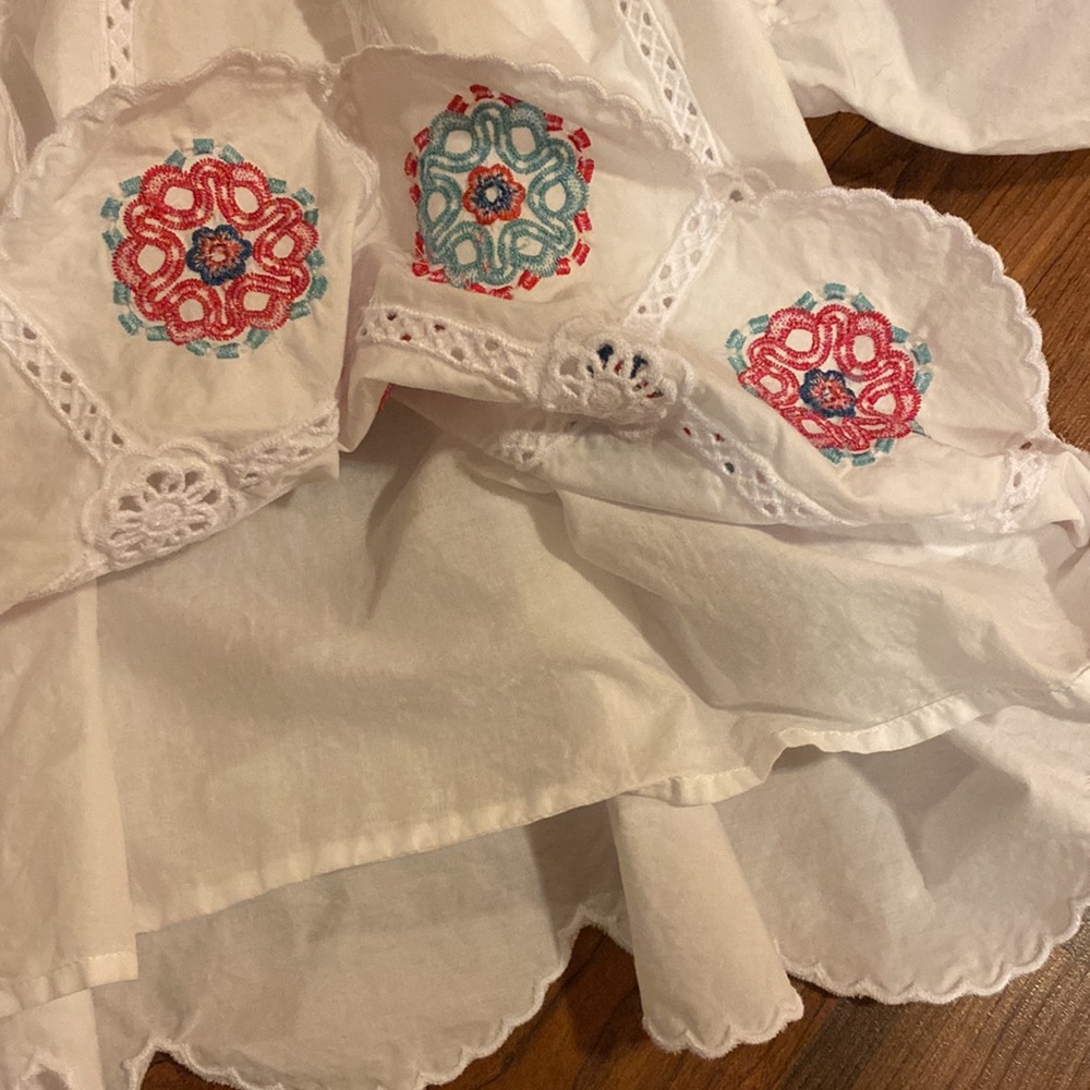 J. Crew White Blouse with Floral Embroidery - Picture 4 of 8